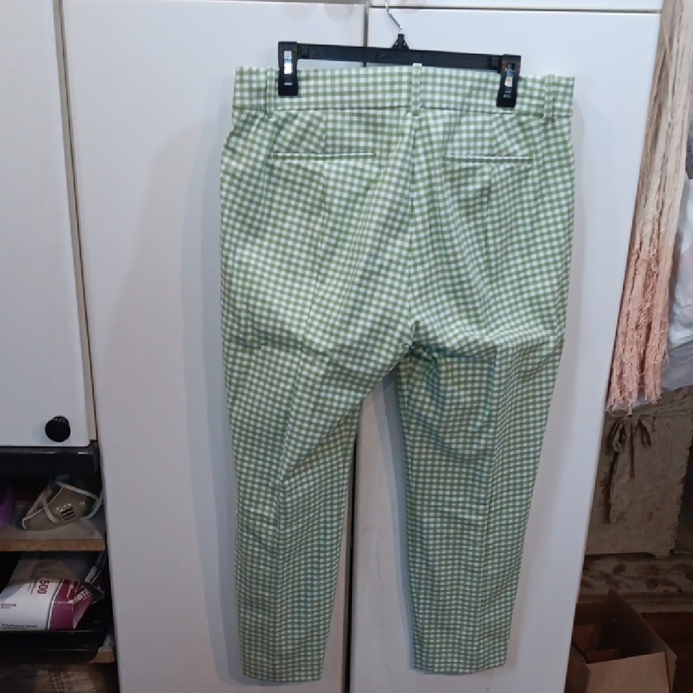 J. Crew Green Checkered Ankle Pants - Picture 6 of 11